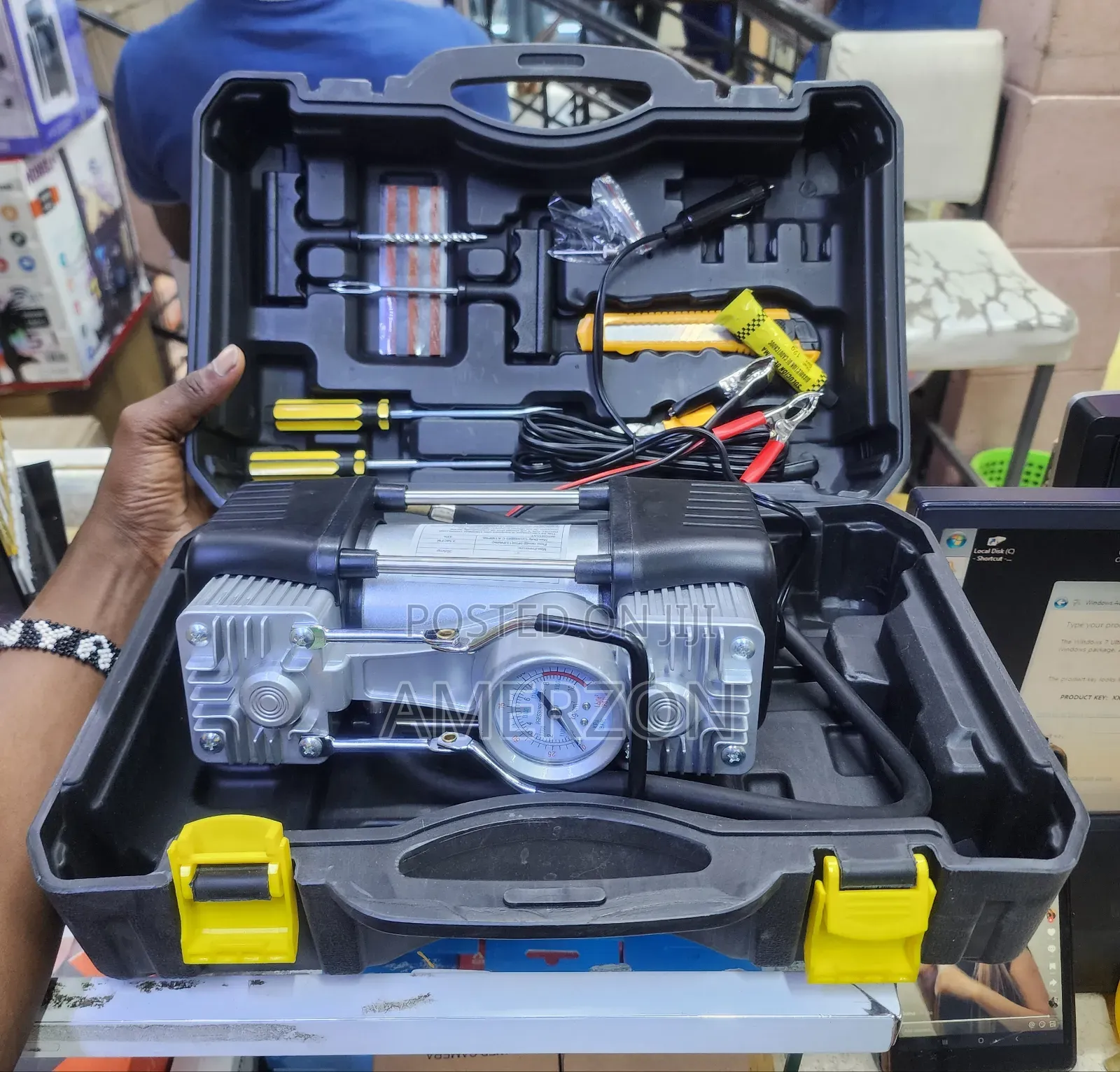Air Compresser Dual Cylinder Pump With Tool Kit