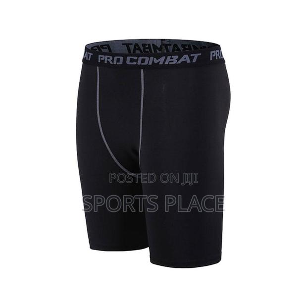 Black Compression Leggings - Short Tights - main view