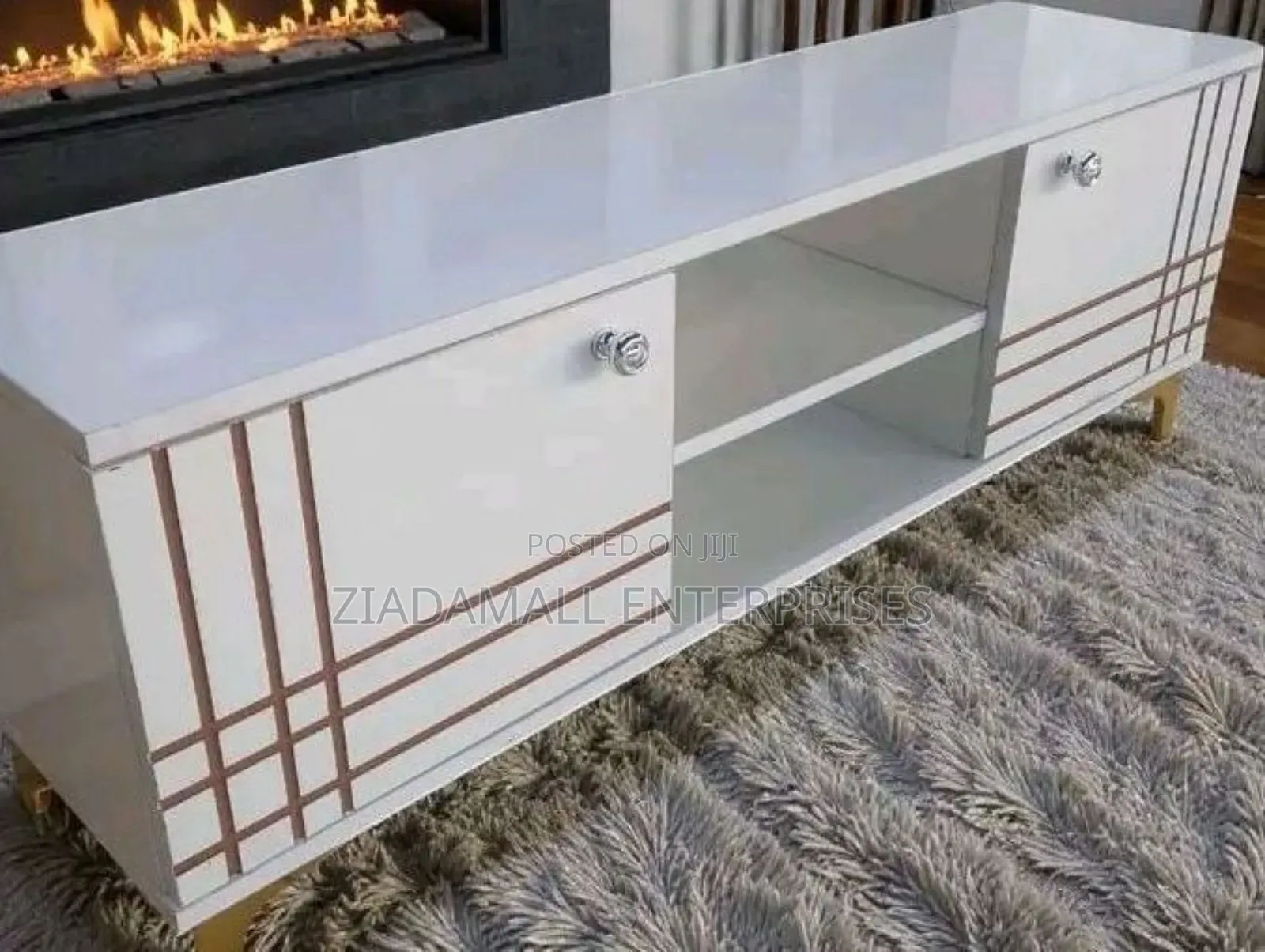 Sydney White Tv Stand 4ft,Sleek Space Tv Stand