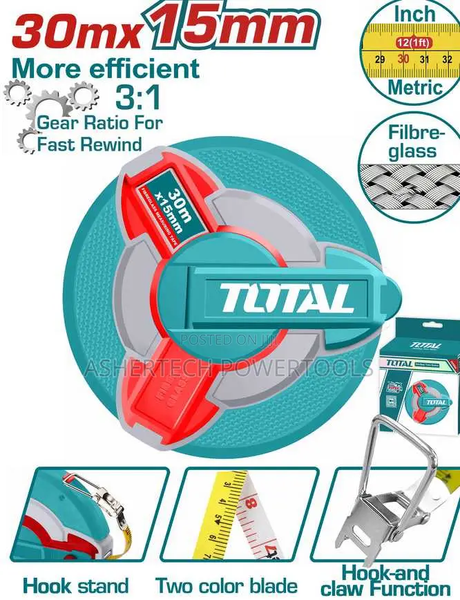 Tmtf18306 Total Fibreglass Measuring Tape