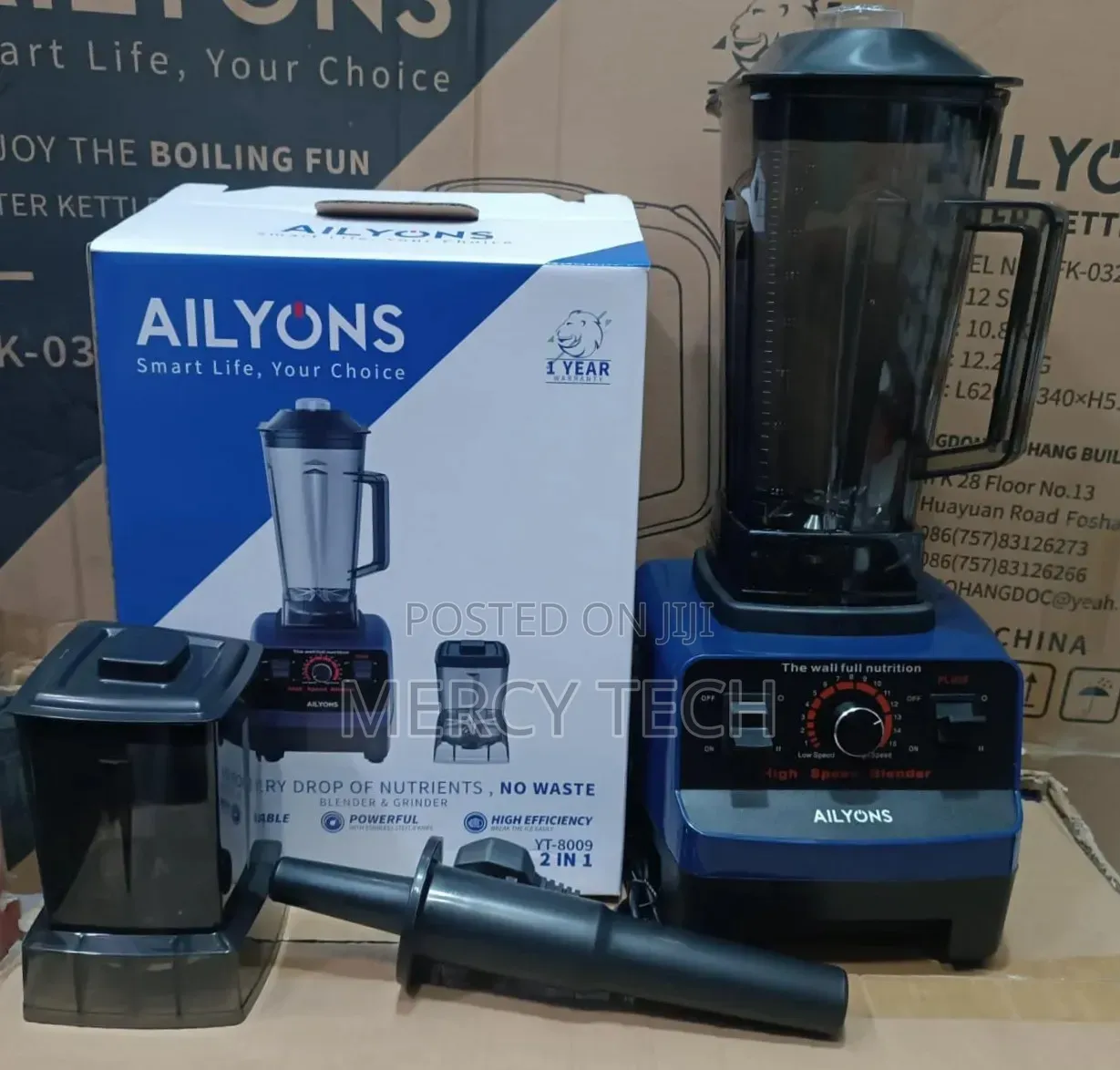 *Ailyons Commercial (Yt-8009 )2-in-1 High Speed Blender