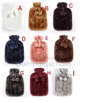 2 Litres Hot Water Bottles With Faux Fleece Cover