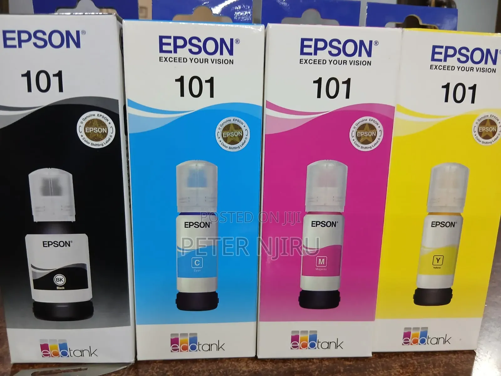 Epson 101 Original Inks Black Magenta Cyan Yellow