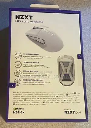 NZXT Lift Elite Wireless Ultra Lightweight Gaming Mouse White