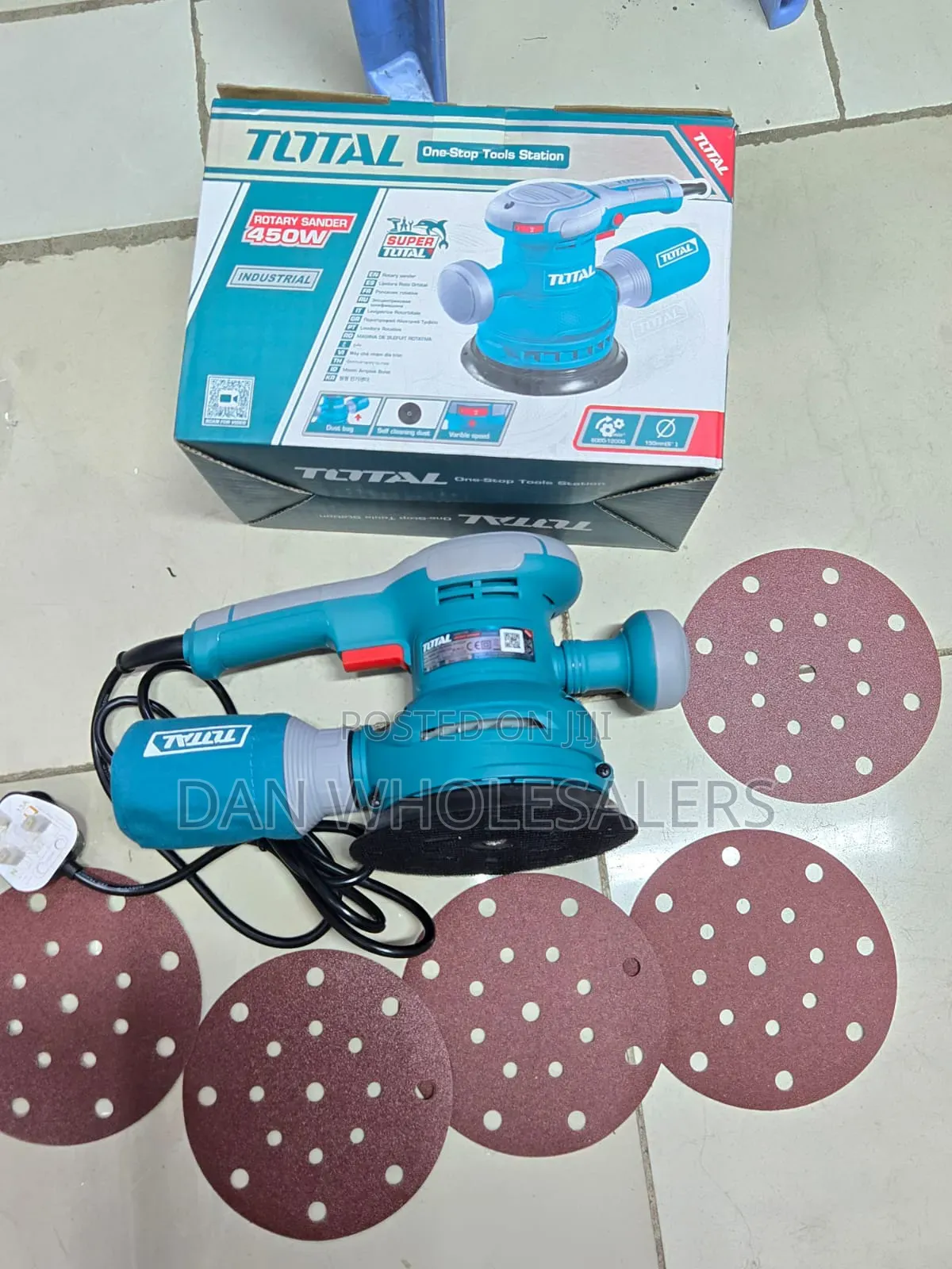 450w Total Rotary Sander With 
5pcs Sander Paper