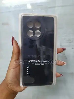 Black Tecno Camon 30 S / 30 S Pro Silicone Rubber Phone Cases
