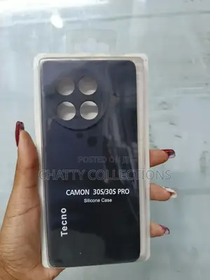 Black Tecno Camon 30 S / 30 S Pro Silicone Rubber Phone Cases