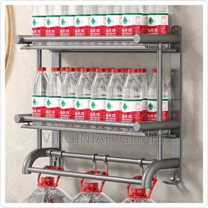 *Double Layer Bathroom Rack With Hooks