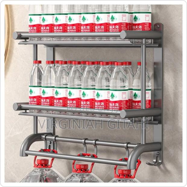 *Double Layer Bathroom Rack With Hooks - main view