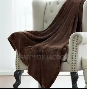6 by 6 Coffee Brown Plain Fleece Blankets / Throw Blankets