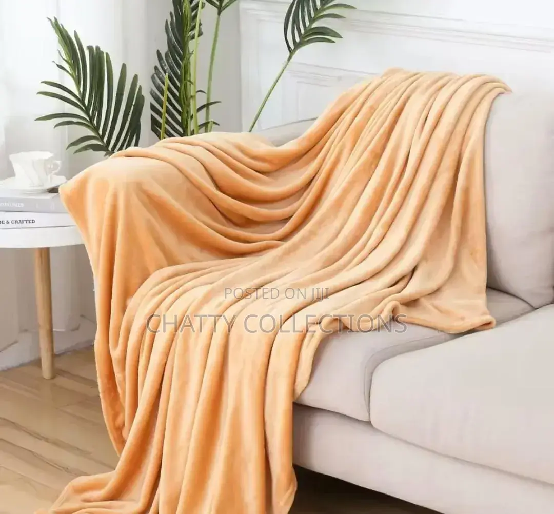 6 by 6 Light Brown Plain Fleece Blanket / Throw Blankets