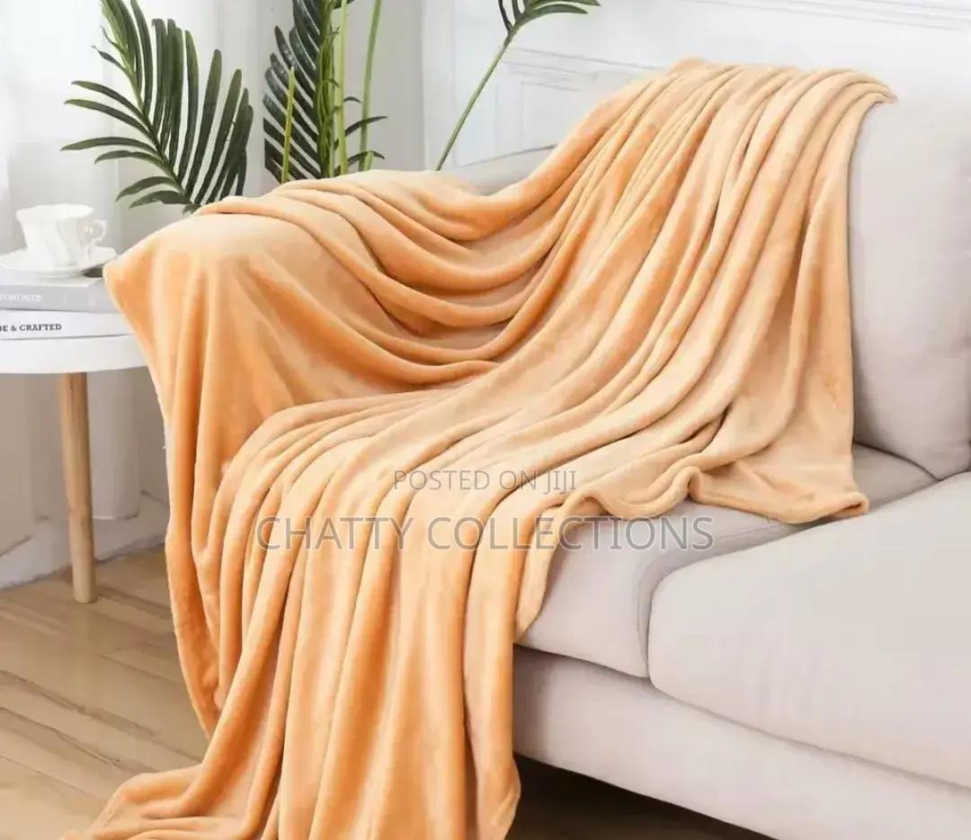 6 by 6 Light Brown Plain Fleece Blanket / Throw Blankets