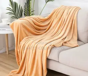 6 by 6 Light Brown Plain Fleece Blanket / Throw Blankets