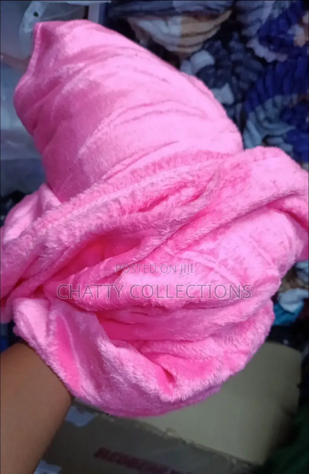 6 by 6 Pink Plain Fleece Blanket / Throw Blankets