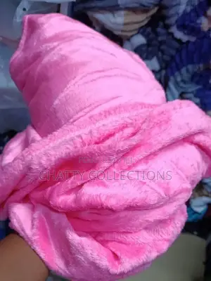6 by 6 Pink Plain Fleece Blanket / Throw Blankets