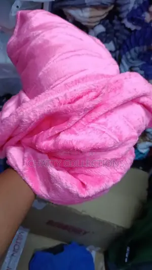 6 by 6 Pink Plain Fleece Blanket / Throw Blankets