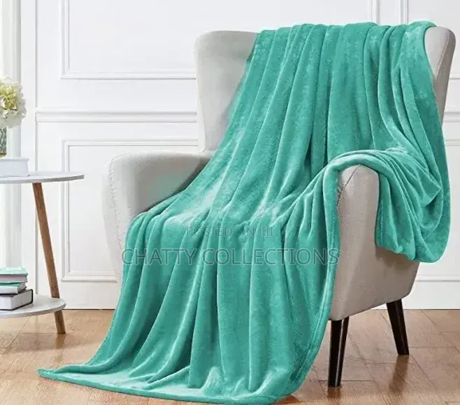 6 by 6 Turquoise Blue Plain Fleece Blankets / Throw Blankets