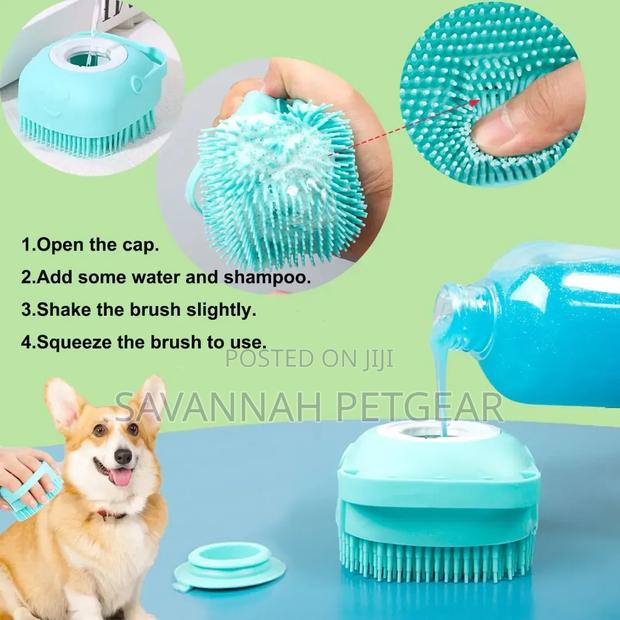 Professional Soft Silicone Pet Grooming Brush For Shampoo - thumbnail 4
