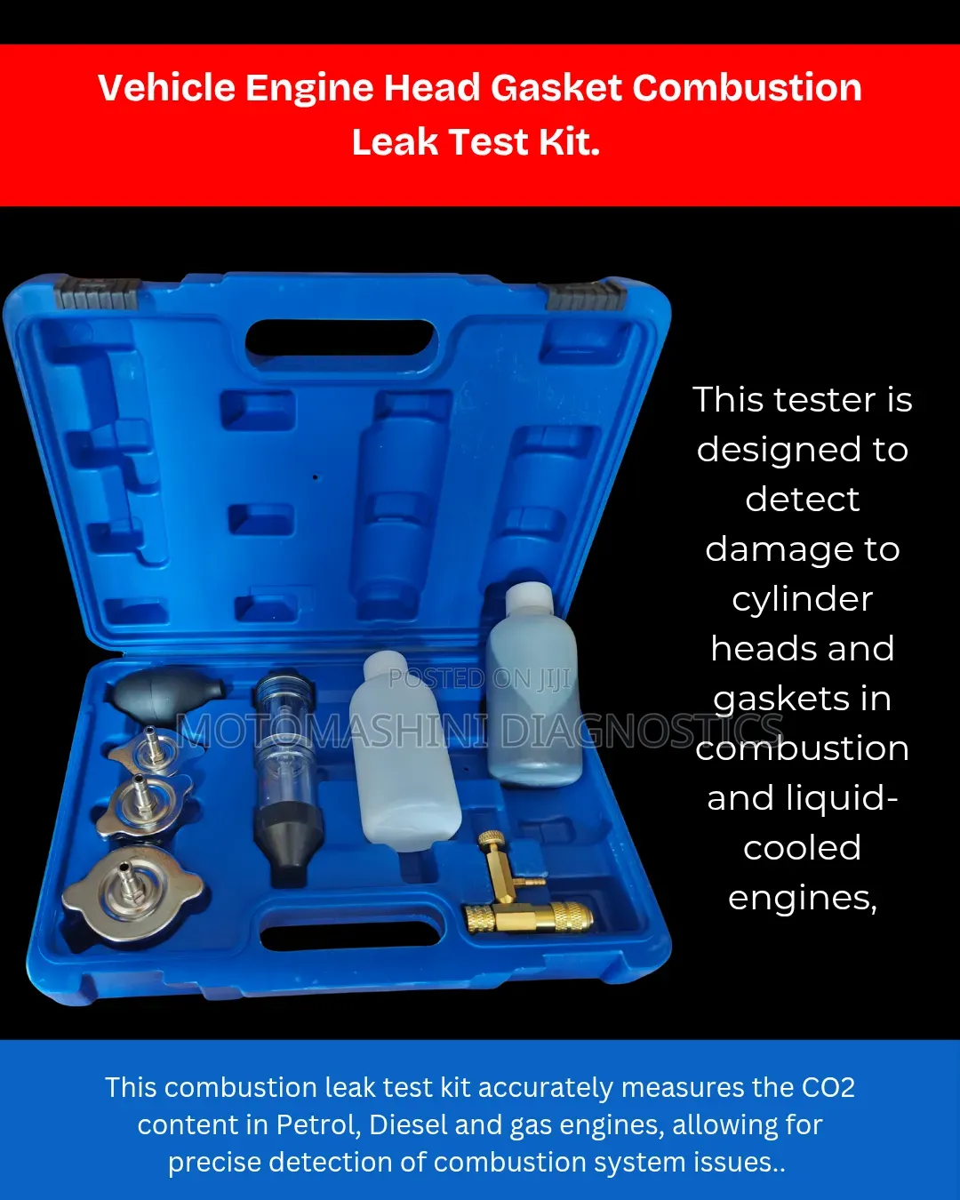 Vehicle Engine Damaged Cylinder Head Gasket Combustion Leak Test Kit