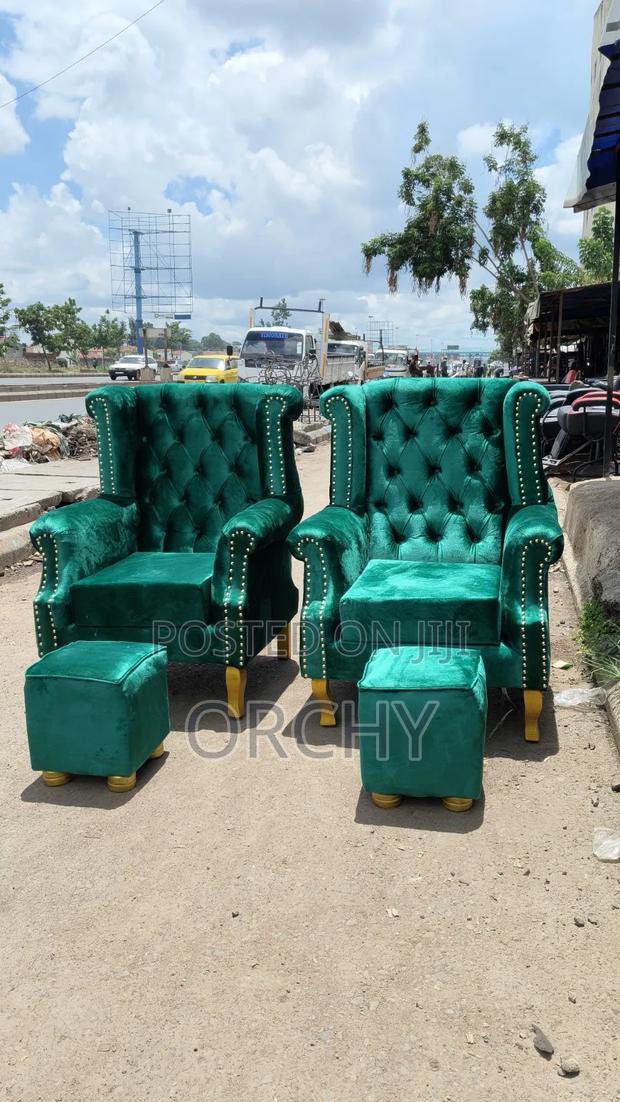 2 Green Pedicure Seats Plus Stools