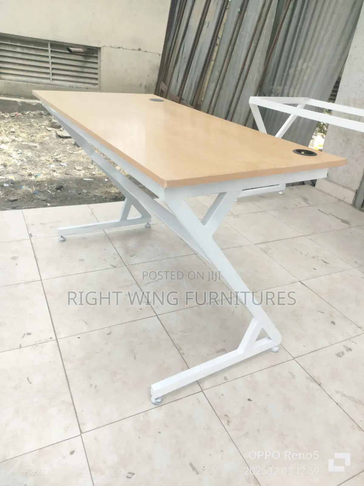 Office Metallic Table With Z Shape