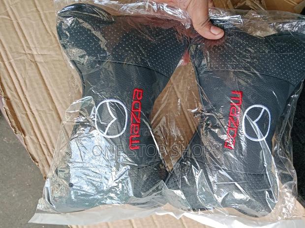 2x Mazda Black Breathable Neck Pillows - main view