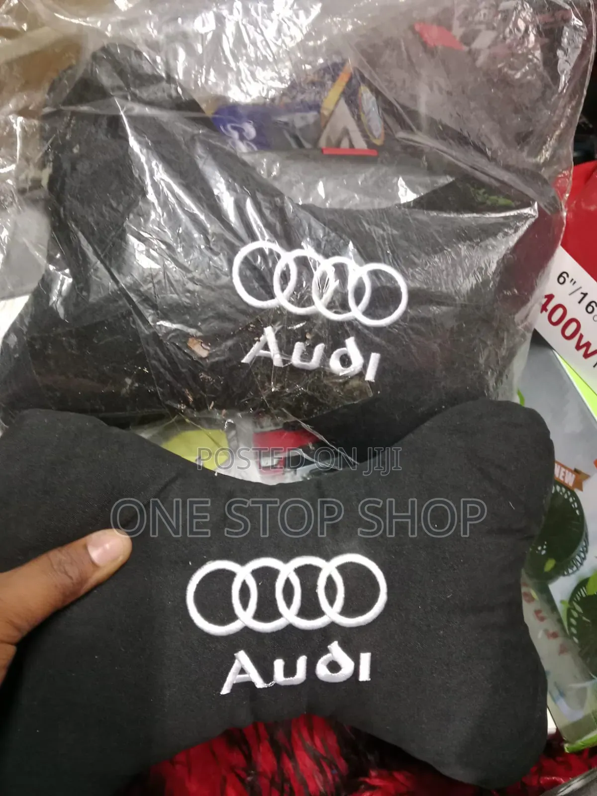 2x Branded Audi Polyester Car Pillocushions Neckrest Support