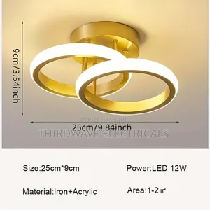 Vintage 2 Rings Modern Led Flush Mount Ceiling Light Fixture H6