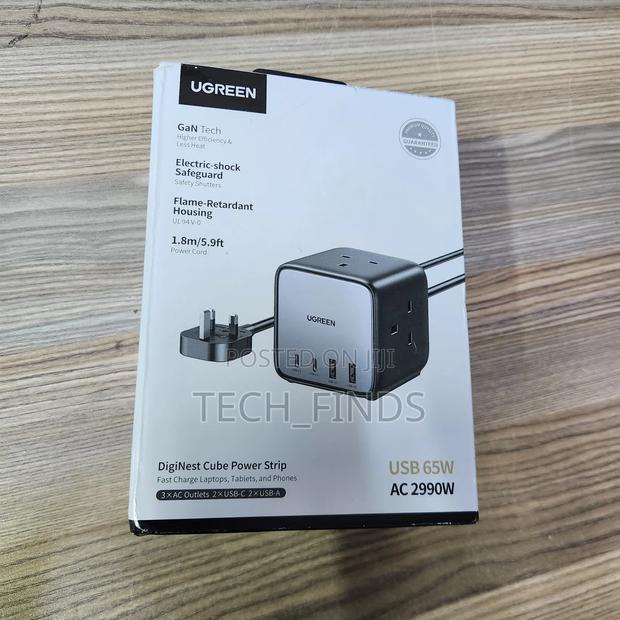 Ugreen Diginest Cube Power Strip (3 Ac Outlets + 65w 2a2c) Uk 1.8m - thumbnail 3