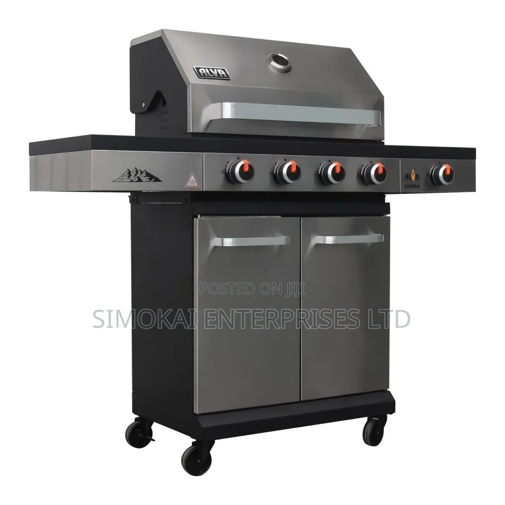 Sierra 4-Burner BBQ With Side Burner – Stainless Steel Black