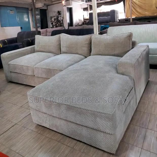 Elegant Fabric L-Shaped Sofa (5 Seater)