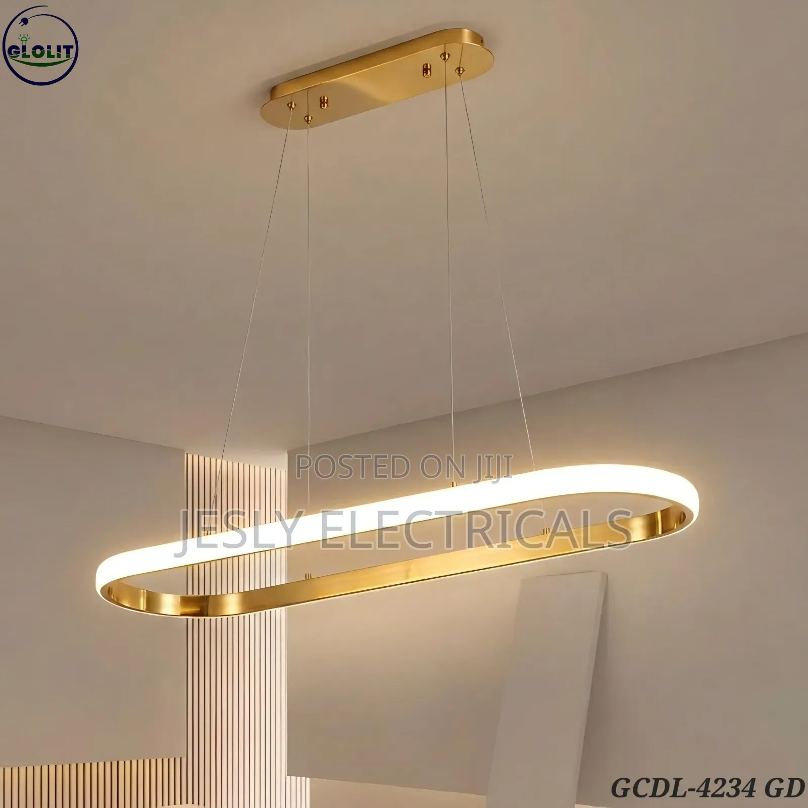 Glolit GCDL-4234 Bk Modern Racetrack Led Pendant Light