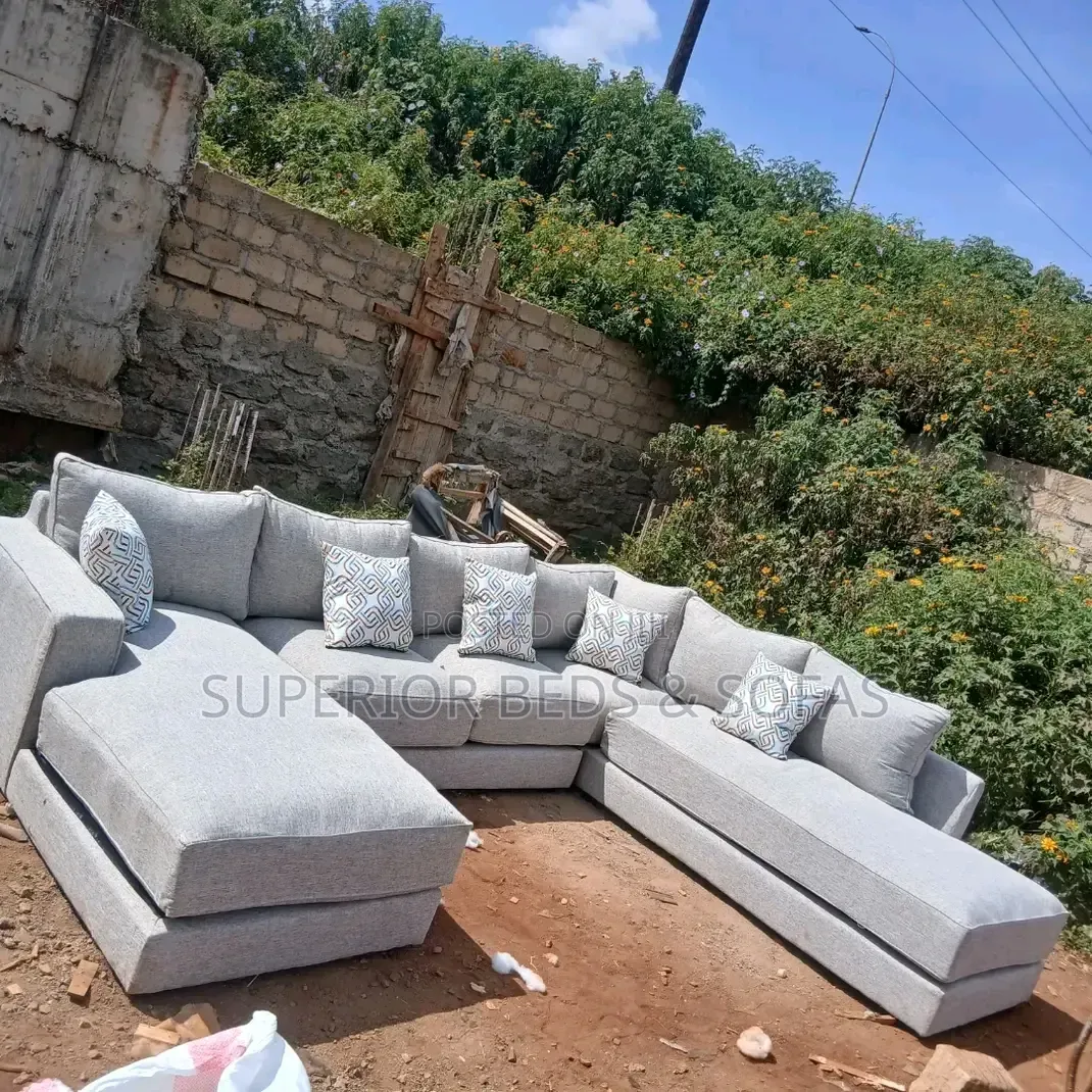 Grey U Shape Sofa (8 Seater)