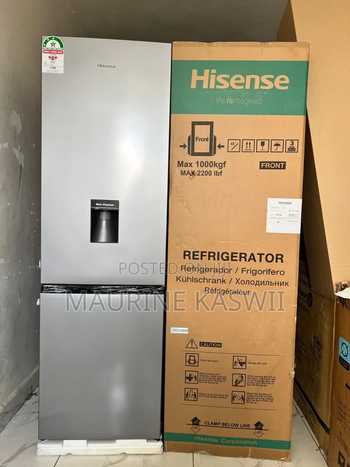 Hisense 265liters Bottom Freezer With Dispenser Double Door