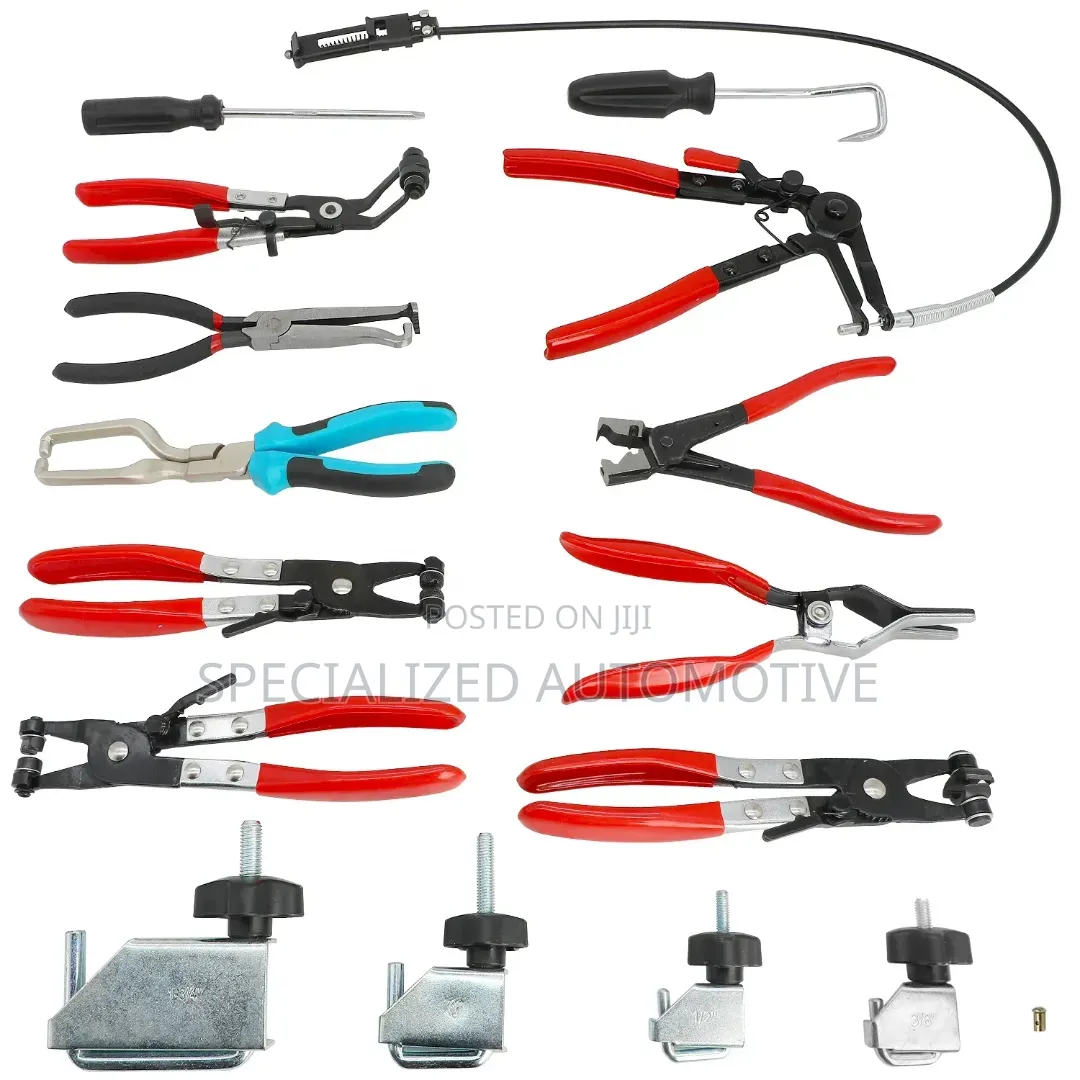 15 Piece Vehicle Hose Clamp Removal and Installation Pliers Tool Kit