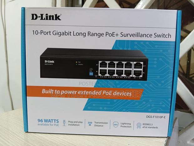 D-Link 10port Gigabit Long Range Poe Surveillance Switch - Black