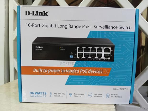 D-Link 10port Gigabit Long Range Poe Surveillance Switch - Black - thumbnail 2