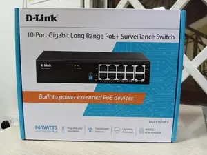 D-Link 10port Gigabit Long Range Poe Surveillance Switch - Black