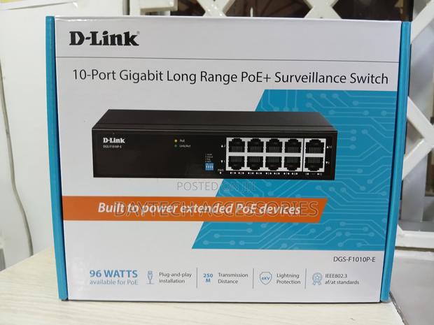 D-Link DGS-F1010p-E 10-Port Gigabit Poe+ Surveillance Switch.
