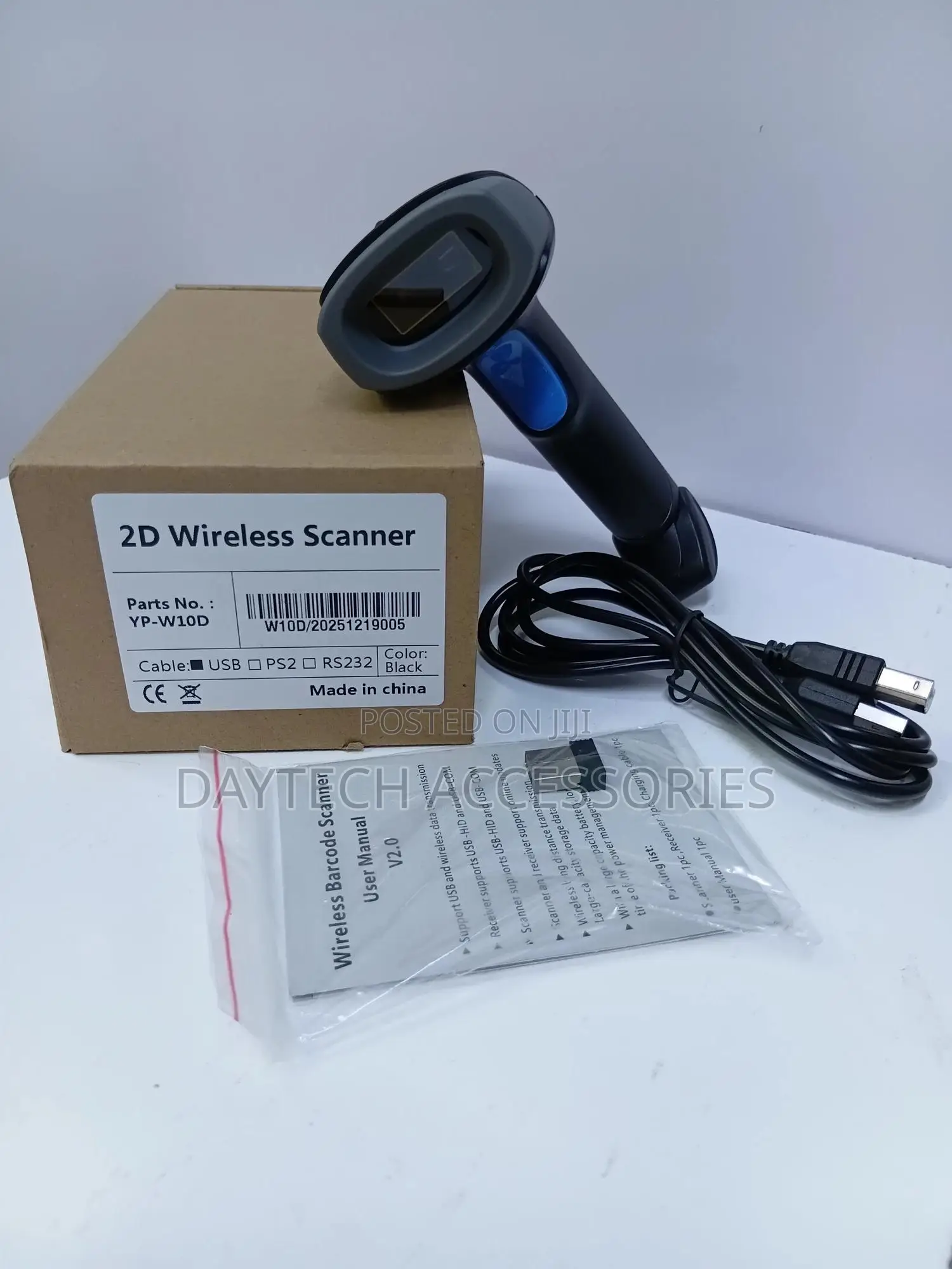 Wireless 2d Barcode Qr Code Scanner With Usb Receiver