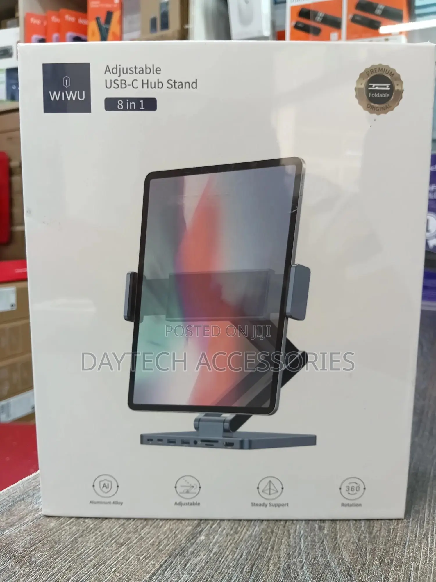 Wiwu Ah801 Adjustable 8-in-1 Usb-c Tablet Hub Stand.