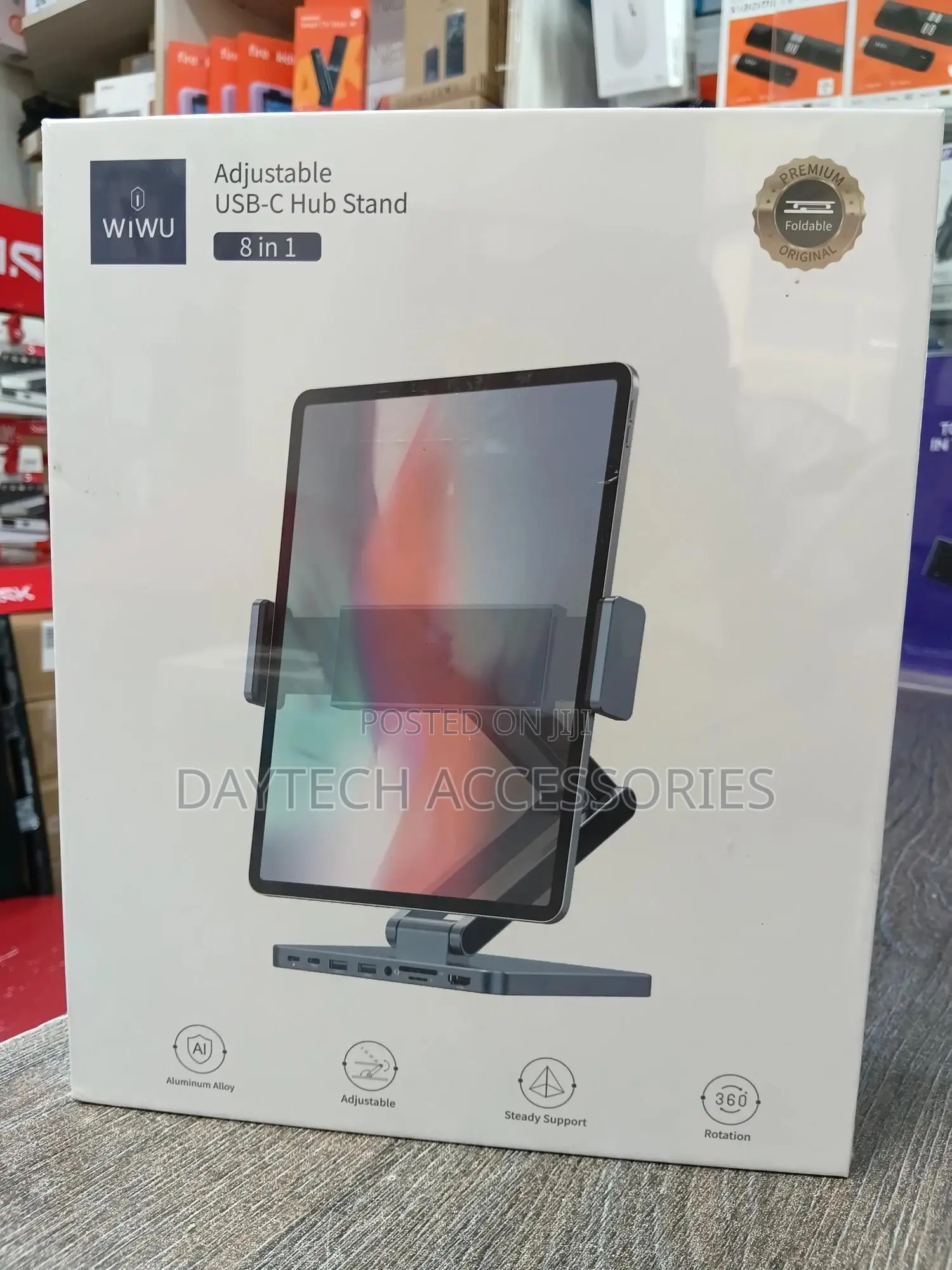 Wiwu Ah801 Adjustable 8-in-1 Usb-c Tablet Hub Stand.