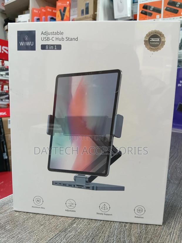 Wiwu Ah801 Adjustable 8-in-1 Usb-c Tablet Hub Stand. - thumbnail 2