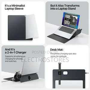 Leather Laptop Bag 13.6 to 14 Inch Wireless Charger Foldable Stand