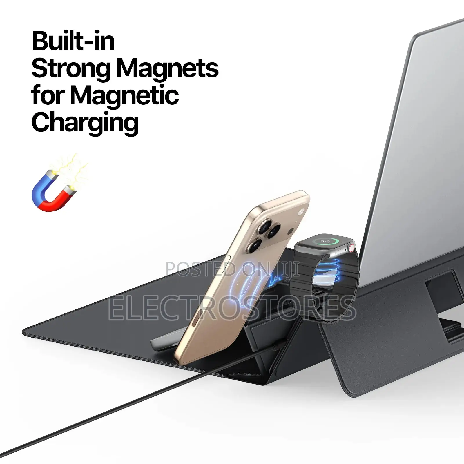 Leather Laptop Bag 13.6 to 14 Inch Wireless Charger Foldable Stand