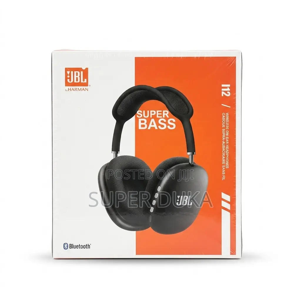 Jbl 112 Super Bass Wireless Bluetooth Headphones - Black I12