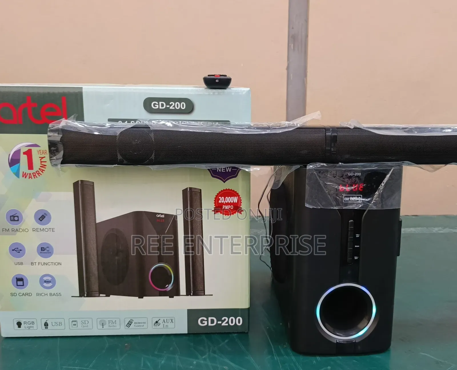 2.1ch Artel Sub Woofer System Bt/Usb/Fm Tall Boy(Model of V527)