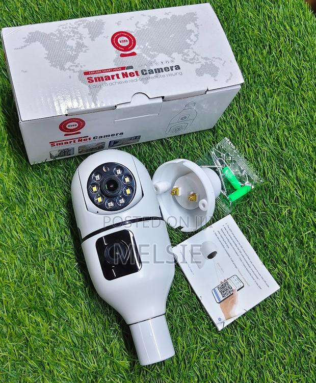 V380 Dual Lens PTZ Bulb Wifi Camera