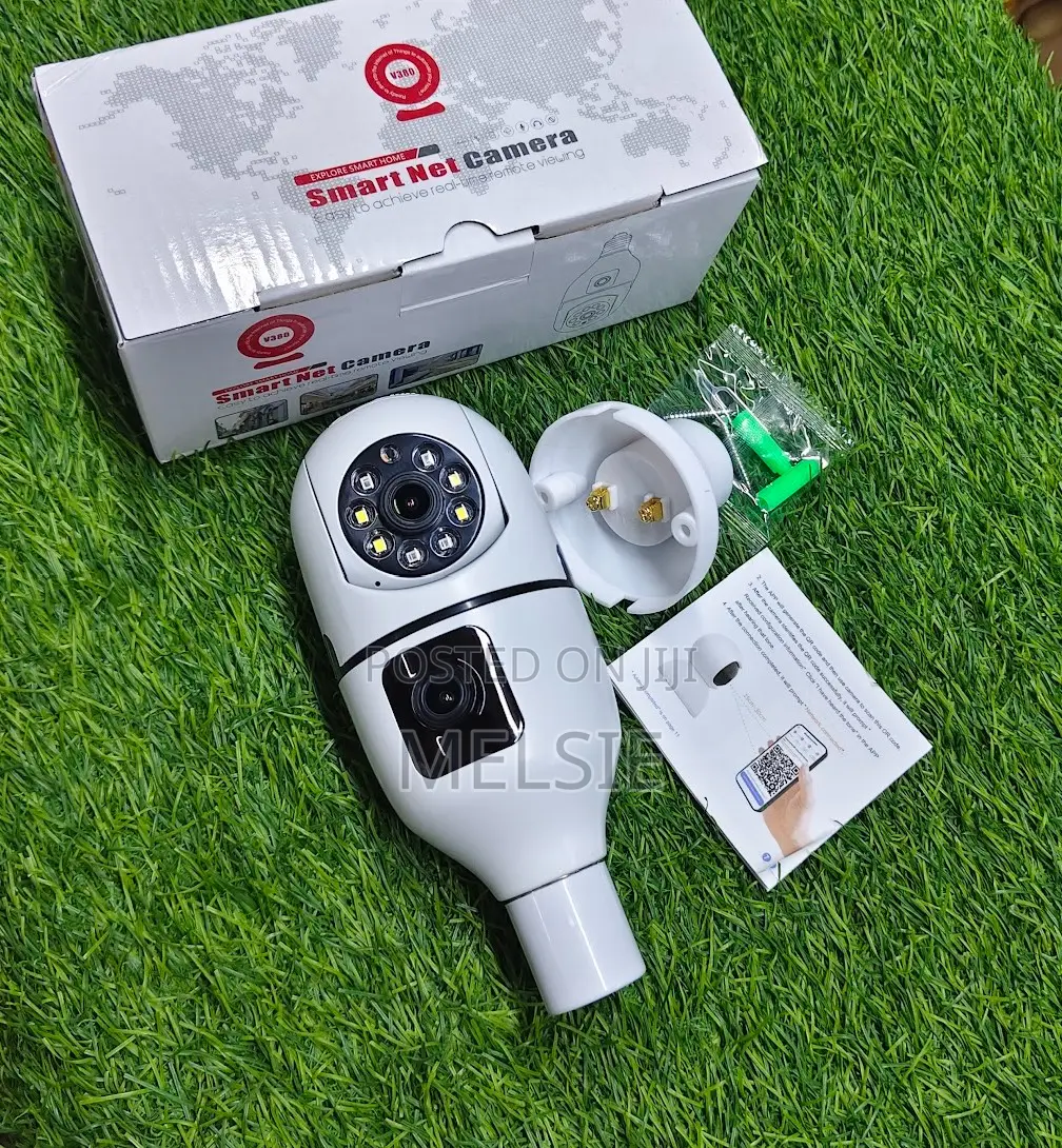 Dual Lens Wireless Bulb CCTV Camera
