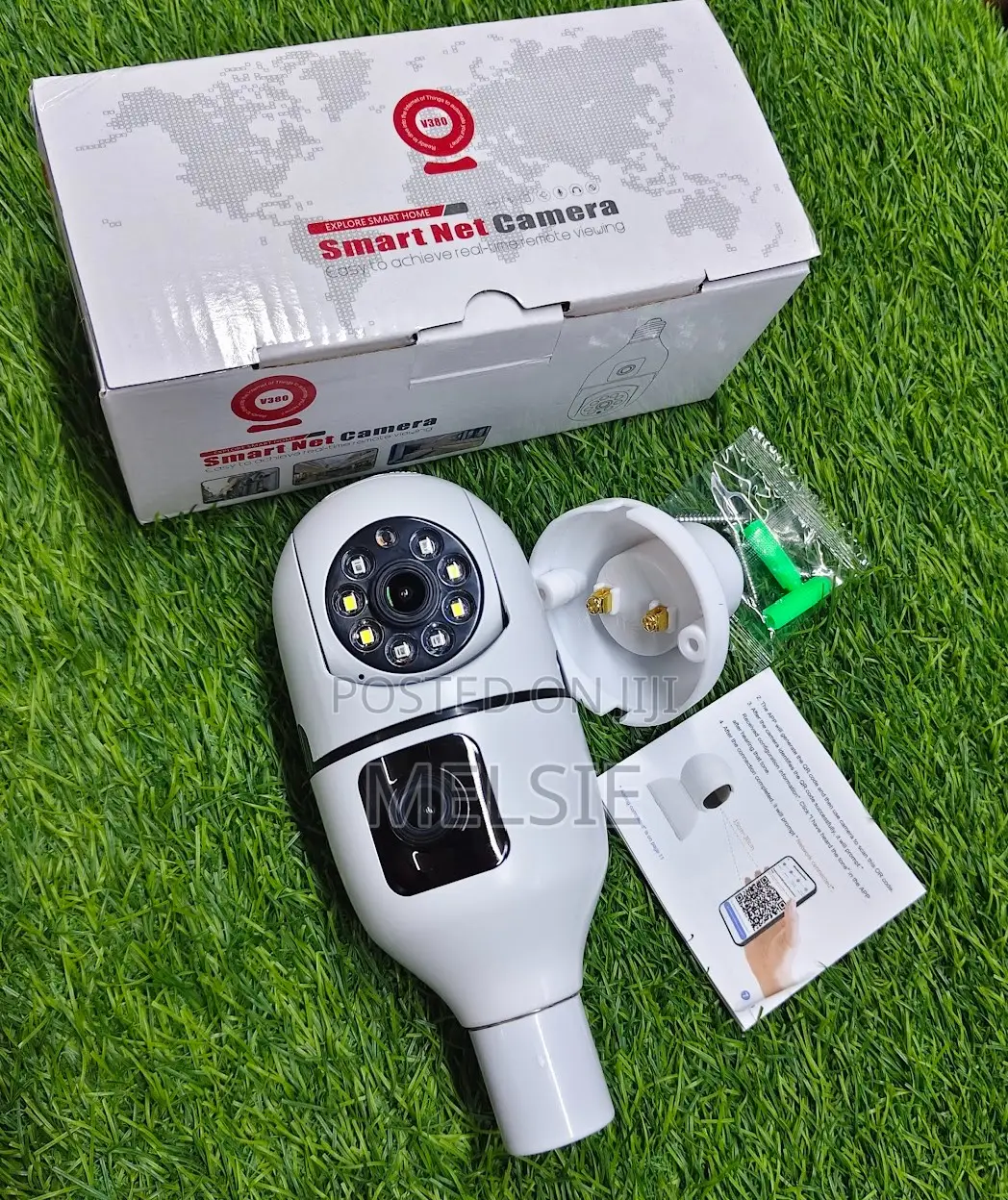 Dual Lens Bulb Camera V380 360 Bulb Camera PTZ